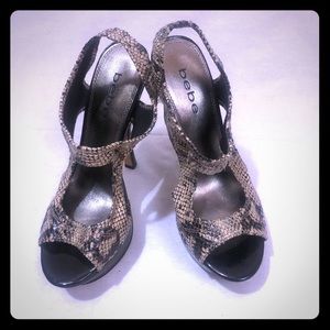 Bebe snake skin heels.